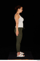 Sofia Lee casual dressed flip flops sandals standing sweatpants tank top trousers whole body 0007.jpg